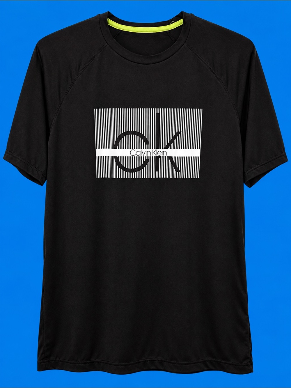 Calvin Klein Black Tee with White Striped CK Logo